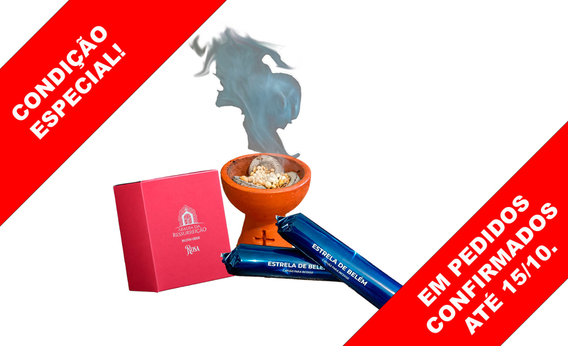KIT Incenso 100g + carvão + Incensário